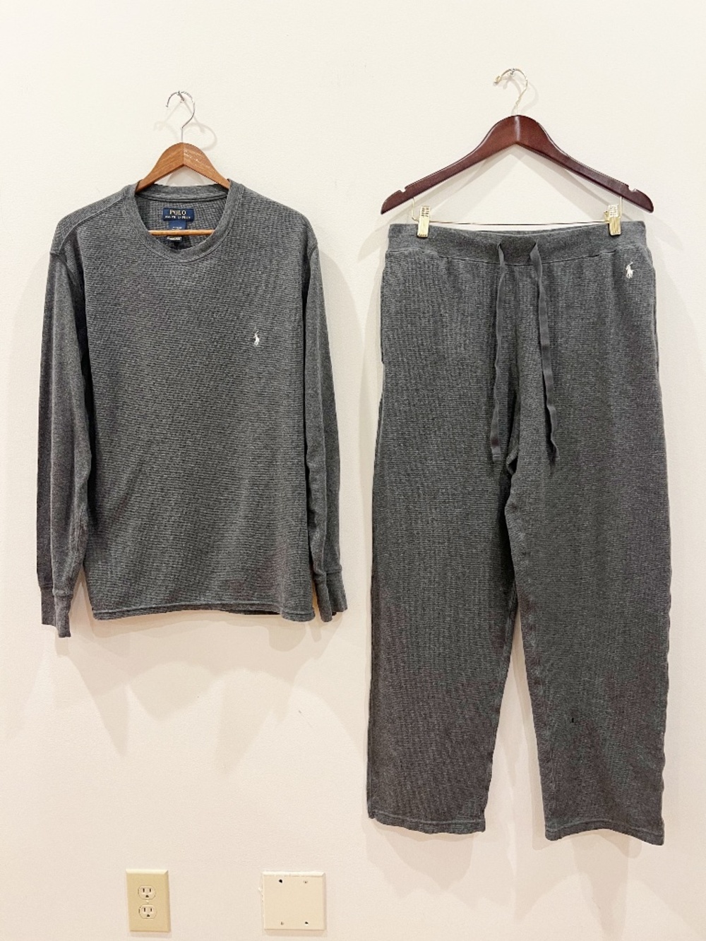 Polo Ralph Lauren Pajama Set Mens Extra Large Gray Sleepwear Loungewear 2 Piece